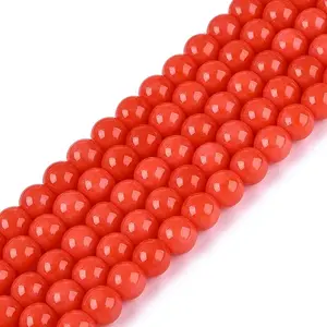 Opaque Solid Color Glass Beads Strands