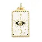 Brass Micro Pave Cubic Zirconia Pendant with Enamel