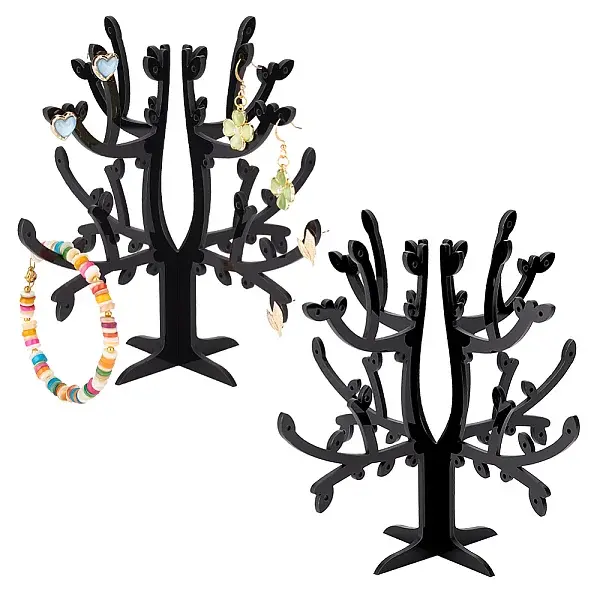 Opaque Acrylic Earring Display Tree Stands