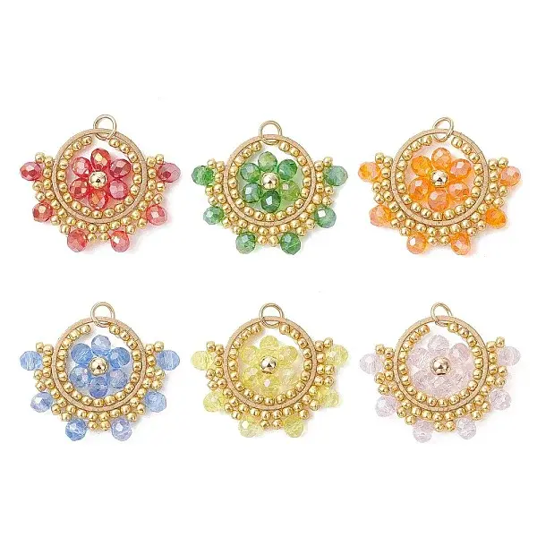 6Pcs Glass Pendans