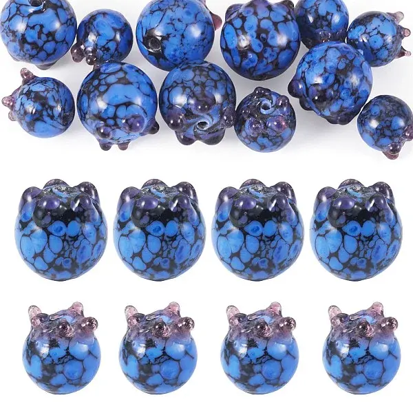 12Pcs 2 Styles Handmade Lampwork Beads