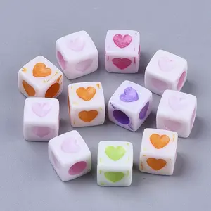 Spray Painted Acrylic Beads