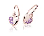 Cutie Jewellery Dětské náušnice z růžového zlata C2160-10-X-4 fialová