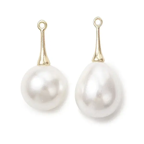 2Pcs 2 Styles Shell Pearl Pendants