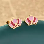 304 Stainless Steel Enamel Stud Earrings