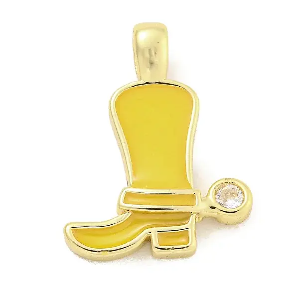 Brass with Cubic Zirconia with Enamel Pendant