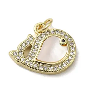 Brass Micro Pave Cubic Zirconia Pendants