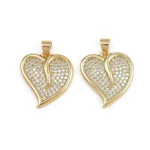 Brass Micro Pave Cubic Zirconia Pendants
