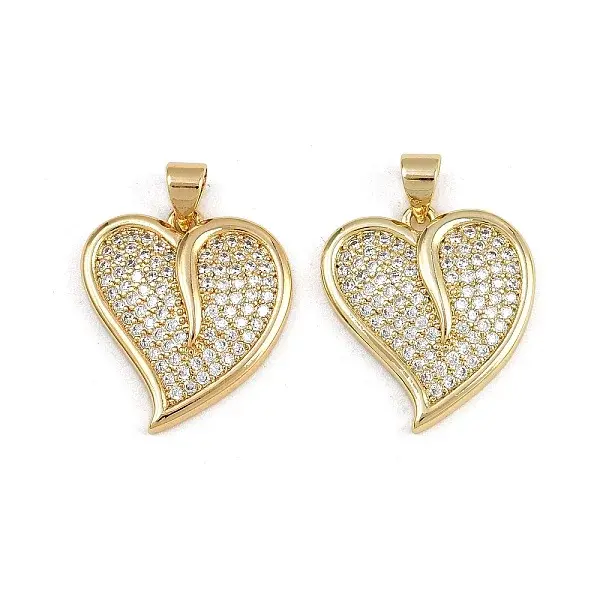 Brass Micro Pave Cubic Zirconia Pendants