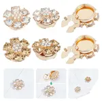 4Pcs 2 Colors Alloy Rhinestone Cufflinks