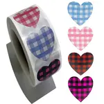 Heart with Tartan Paper Stickers