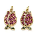 Brass Micro Pave Cubic Zirconia Pendants