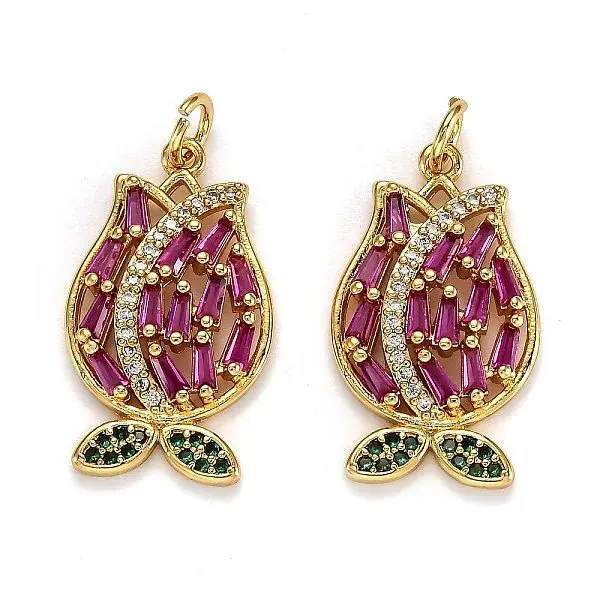 Brass Micro Pave Cubic Zirconia Pendants