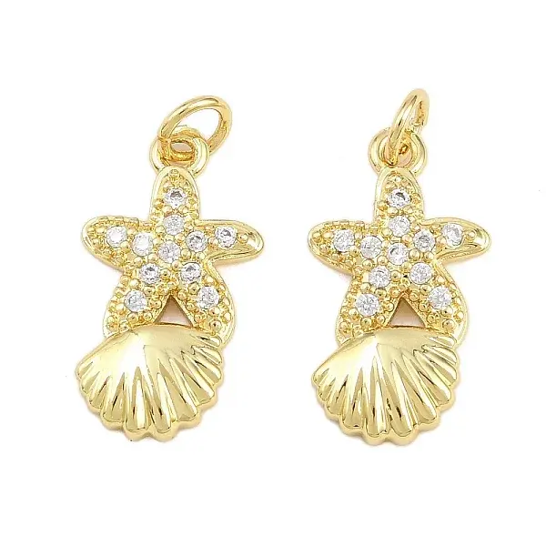 Brass Micro Pave Cubic Zirconia Pendants