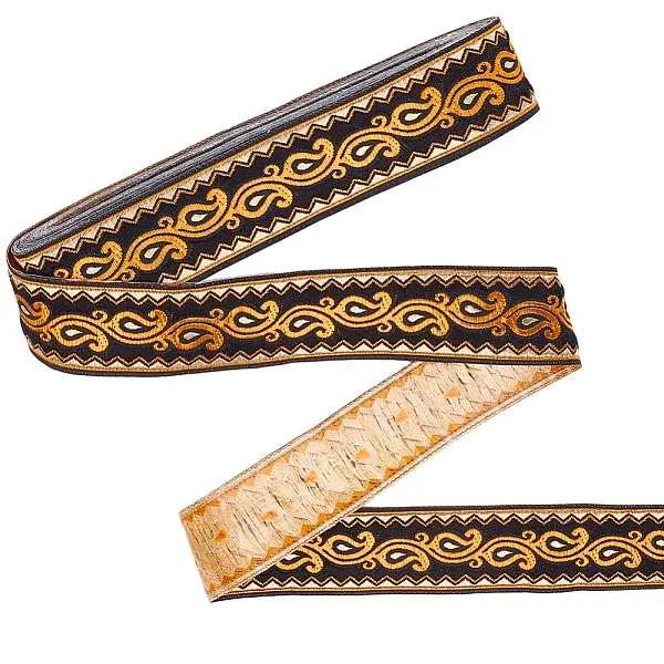 Ethnic Style Polyester Jacquard Leaf Ribbons