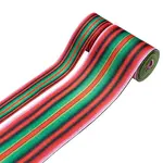 2Rolls 2 Styles Stripe Pattern Printed Polyester Grosgrain Ribbon