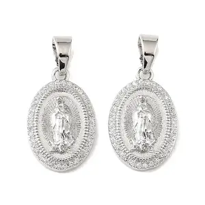 Brass & Clear Cubic Zirconia Pendants