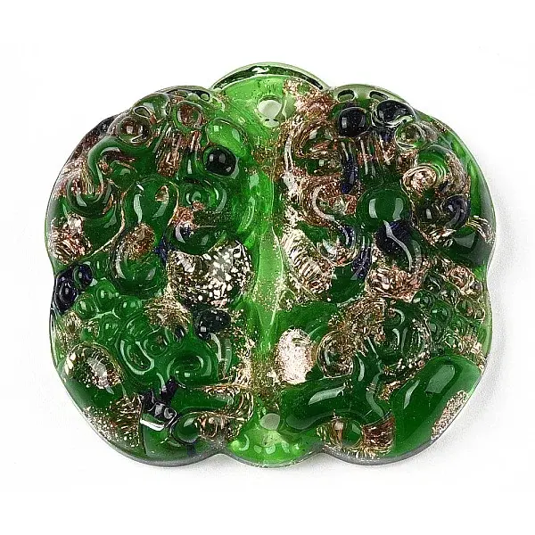 Handmade Gold Sand Lampwork Links Connectors