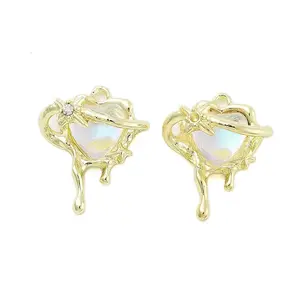 Rack Plating Alloy Glass Pendants