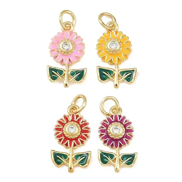 Brass Micro Pave Cubic Zirconia Pendants