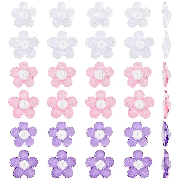 30Pcs 6 Styles Acrylic Ear Nuts