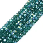 AB Color Plated Transparent Glass Rondelle Beads Strands