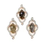 Natural Labradorite Faceted Connector Charms