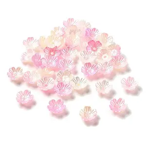 Gradient Color Acrylic Bead Caps