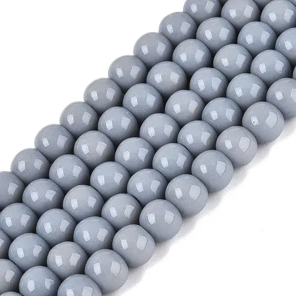 Opaque Solid Color Glass Beads Strands