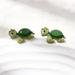 Brass Enamel Stud Earrings