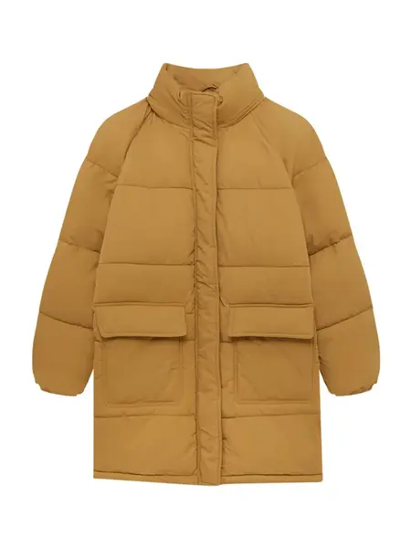 Pull&Bear Zimný kabát  svetlohnedá