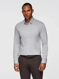 Ombre Men's SLIM FIT shirt in decorative fabric - gray