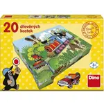 Dřevěné kostky Krteček a doprava - 20 kostek