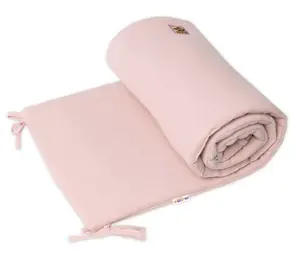 Baby Nellys Mušelínový mantinel 160x33 cm,  pudrově růžový