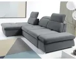 Rohová sedacia súprava Focus, oceľovo šedá látka, ľavý roh%
