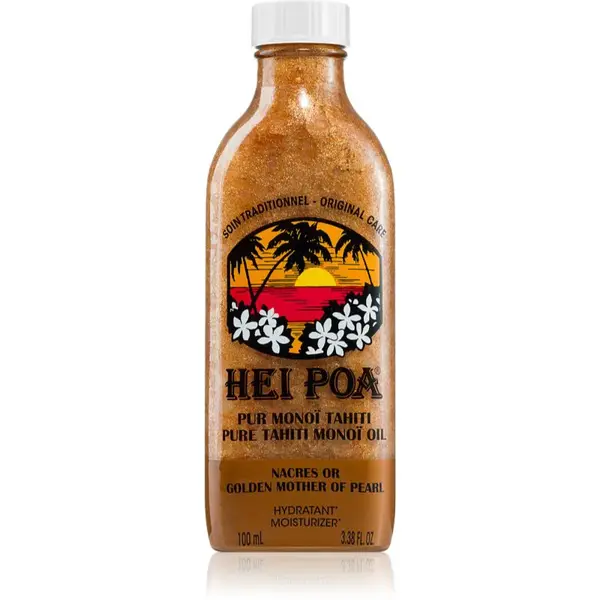 Hei Poa Pure Tahiti Monoï Oil Golden Mother of Pearl multifunkční olej se třpytkami 100 ml