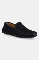 Semišové mokasíny Hackett London DRIVER LOAFER pánské, tmavomodrá barva, HMS21485