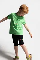 Bavlněné šortky Coccodrillo černá barva, nastavitelný pas, TROPICAL STORY BOY KIDS