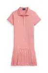 Šaty Polo Ralph Lauren růžová barva, midi, 313971113001