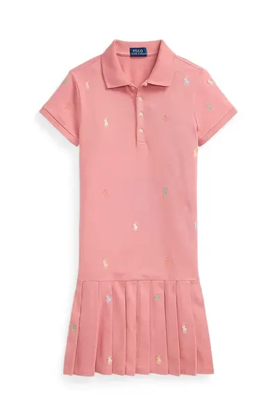 Šaty Polo Ralph Lauren růžová barva, midi, 313971113001