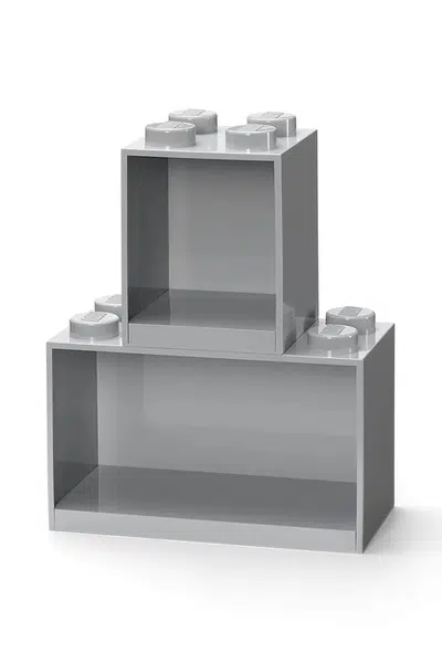 Sada nástěnných polic Lego šedá barva