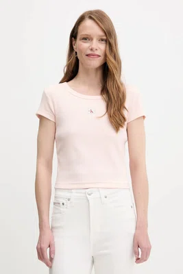 Tričko Calvin Klein Jeans dámské, růžová barva, LV047C200G