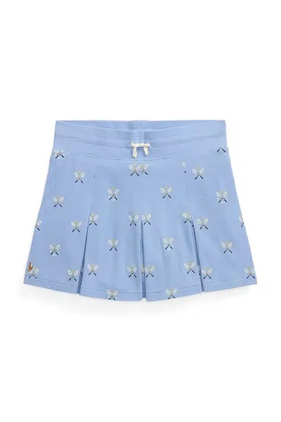 Dětská kalhotová sukně Polo Ralph Lauren modrá barva, mini, áčková, 313975006001
