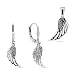 Brilio Silver Módní stříbrný set šperků Andělská křídla SET213W (přívěsek, náušnice)