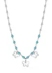 S'Agapõ Korálkový náhrdelník z oceli Motýlci Vibes SVB19