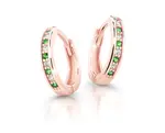 Cutie Jewellery Půvabné kruhové náušnice z růžového zlata C3342-80-X-4 zelená