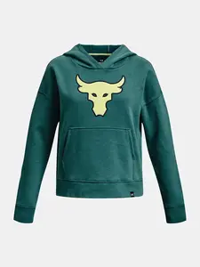 Zelená holčičí mikina Under Armour Project Rock Brhma Bull Fleece HD