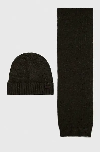 Barbour Čepice a šála Barbour Carlton Fleck Beanie & Scarf Gift Set