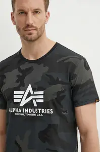 Bavlněné tričko Alpha Industries Basic T-Shirt Camo