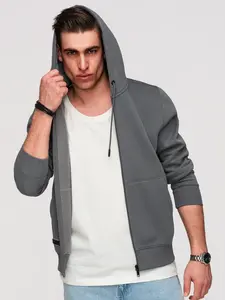 Ombre Men's unbuttoned BASIC sweatshirt - graphite